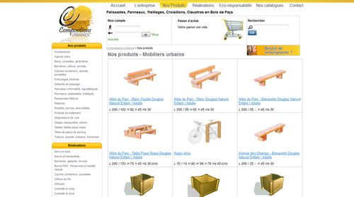 Compositions urbaines, mobilier urbain en bois de pays